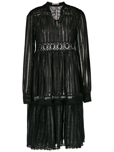 Martha Medeiros Striped Dress In Black