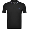 Fred Perry Twin Tipped Polo T Shirt Black In Black / White / Medium Blue