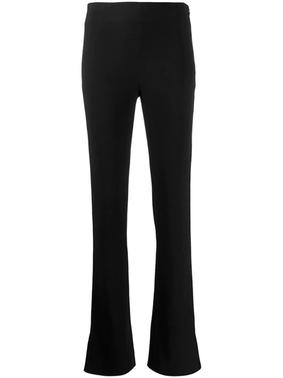 Galvan Rhea Ribbed Kickflared Trousers In Black