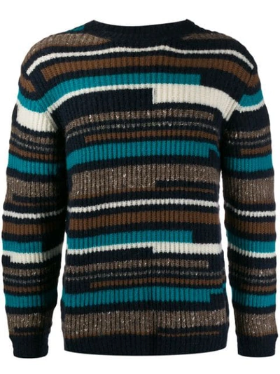 Maison Flaneur Ribbed Knit Jumper In Blue
