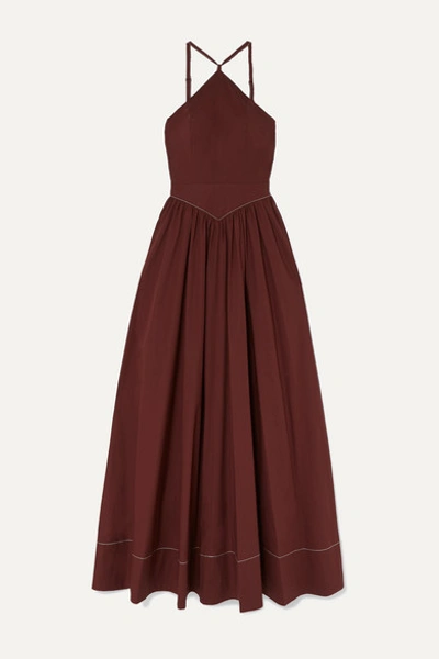 burgundy ralph lauren dress Staud // Burgundy Leather Bissett Bucket Bag – VSP Consignment main image 1