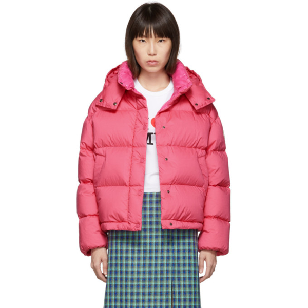 Moncler Hooded Quilted Cotton Down Jacket In Pink | ModeSens