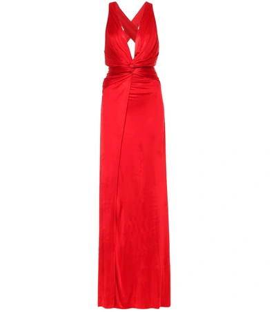 Dundas Satin Gown In Red