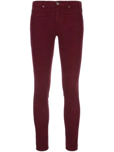 Ag The Legging Ankle Corduroy Skinny Jeans In Wine Bloom