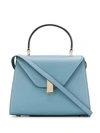 Valextra Smooth Calf Mini Iside Top Handle Bag In Blue