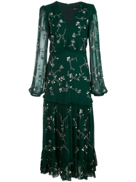 saloni green dress