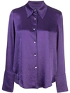 Nanushka Mandine Satin Button-down Top In Purple