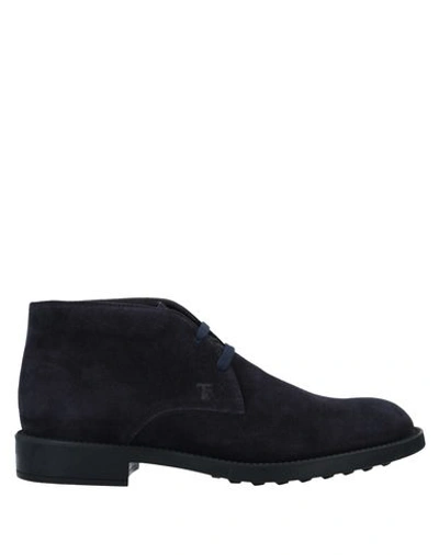 Tod's Ankle Boots In Dark Blue