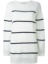 Stella Mccartney Deconstructed Striped Sweater In White
