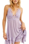 Free People Intimately Fp Adella Frilled Chemise In Purple