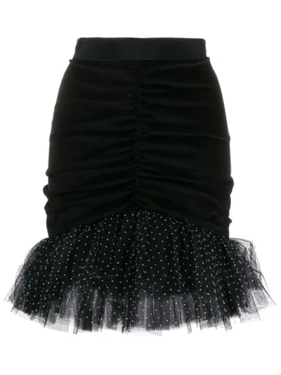 Brognano Tulle Ruffled-hem Skirt In Black