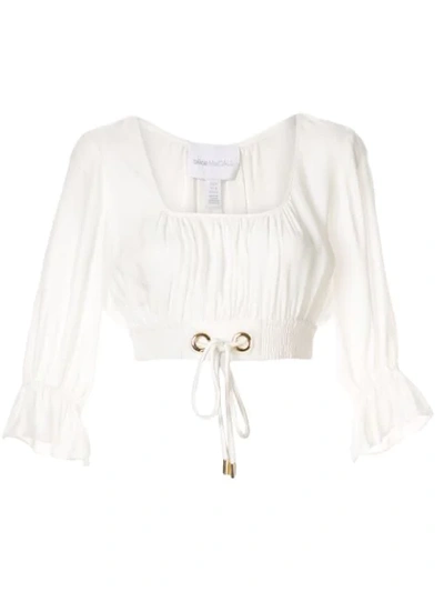 Alice Mccall Gathered Crop Top In White