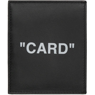 Off-white Printed Leather Cardholder In Black