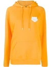 Kenzo Logo Print Hoodie In Orange