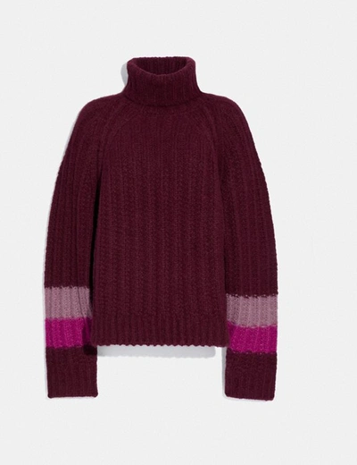 Coach Turtleneck Sweater In Red - Size M In Burgundy