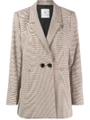 Anine Bing Madeleine Checked Blazer In Brown