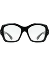 Gucci Square Acetate Glasses In 1090 Black