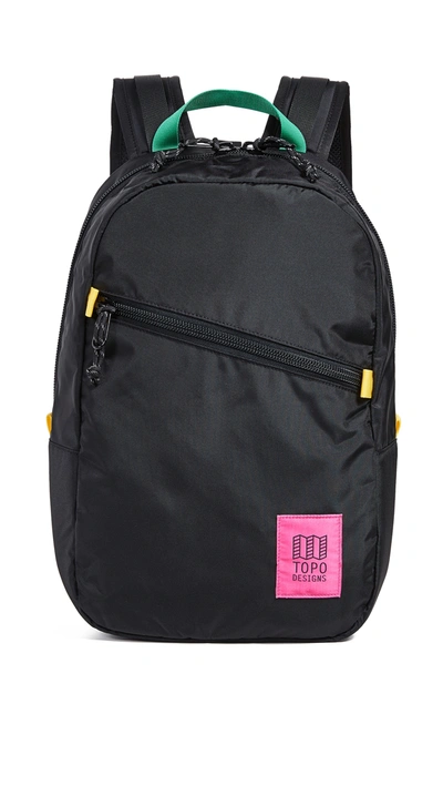 Topo Designs Water Repellent Light Backpack In Black/black