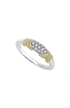 Lagos Sterling Silver & 18k Yellow Gold Caviar Lux Diamond Ring In Multi/silver