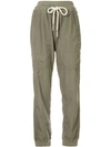 Bassike Utility Cotton Jersey Pant In Imperial Army