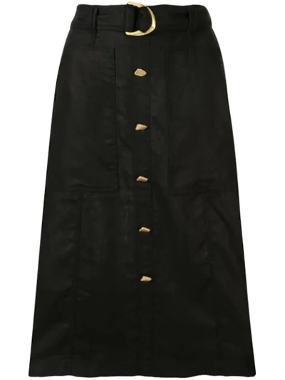 Aje Helena Belted Midi Skirt In Black