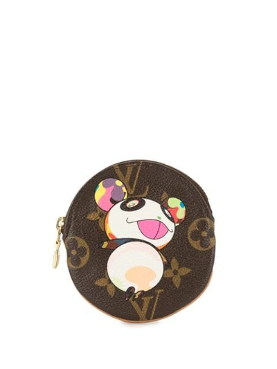 Pre-owned Louis Vuitton X Takashi Murakami Panda Round Coin Case In Brown