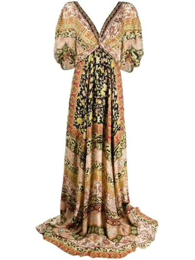 Etro West Midlands Floral-print Silk Gown In Neutrals