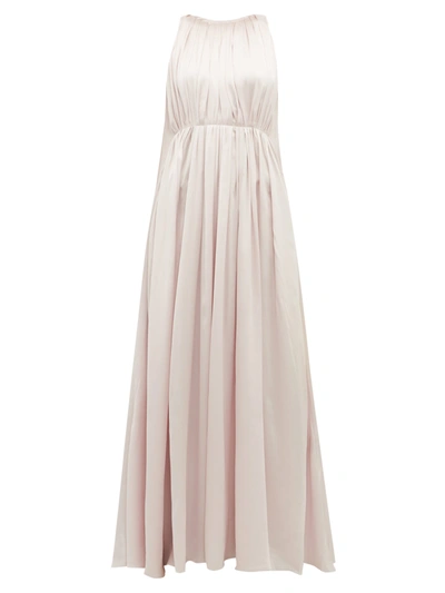 Roksanda Aurelie Draped Silk-charmeuse Gown In Light Pink