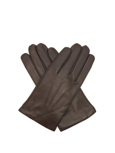 Dents Bath Cashmere-lined Leather Gloves In Brown