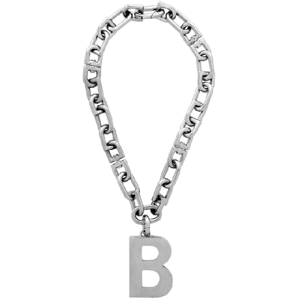 Balenciaga B-logo Chain Necklace In 0668 Silver | ModeSens