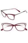 Tom Ford 52mm Cat Eye Optical Glasses - Shiny Fuchsia