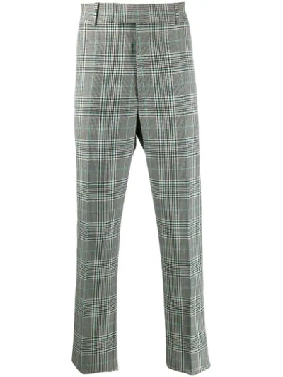Alexander Mcqueen Tailored Checked Wool Slim-leg Trousers In Black