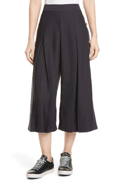 Ted Baker Martina Button Trim Slit-leg Culottes In Navy