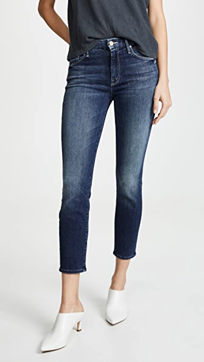 Mother The Dazzler High-rise Straight-leg Jeans In Dark Denim