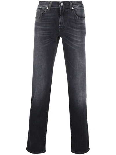 7 For All Mankind Five-pocket Slim-fit Jeans In Black