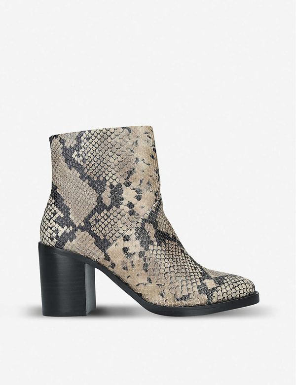 Steve Madden Tenley Snakeskin-embossed Leather Ankle Boots | ModeSens