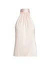 Ramy Brook Lori Tie-neck Silk Halter Top In Powder