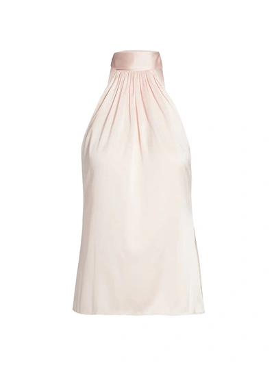Ramy Brook Lori Tie-neck Silk Halter Top In Powder