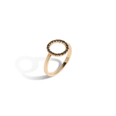 Aurate Diamond Circle Ring With Black Diamonds In Gold