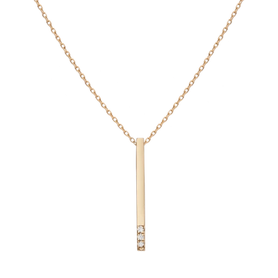 Aurate Short Gold Bar Drop Necklace With Diamonds