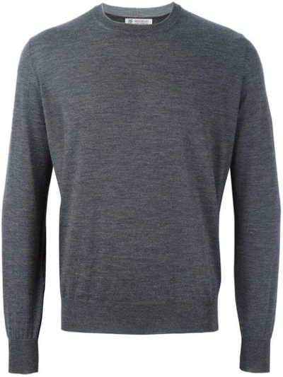 Brunello Cucinelli Classic Jumper In Grey