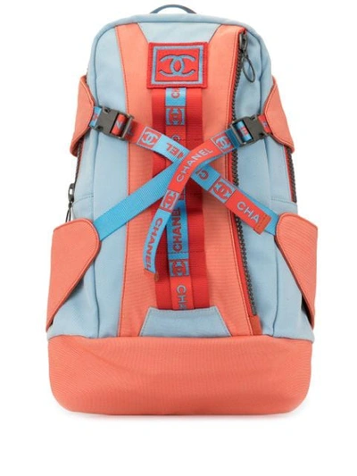Pre-owned Chanel Sports Line Cc Backpack In Blue