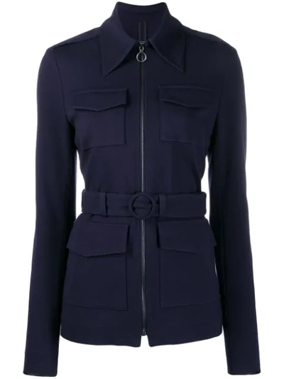 Victoria Victoria Beckham Belted Fitted Jacket In Blue
