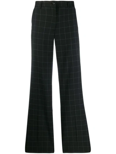 Ps By Paul Smith Check Bootcut Trousers In Black