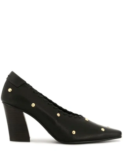 Reike Nen Turnover Studded Pumps In Black