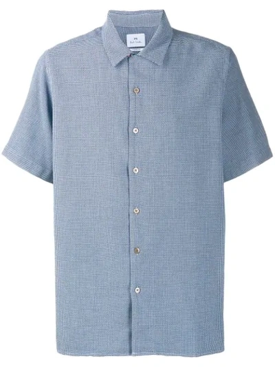 Ps By Paul Smith Embroidered Short-sleeve Shirt In Blue