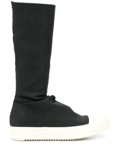 Rick Owens Drkshdw Stretch Sock Sneakers  In 99 Black