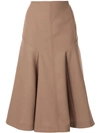 Joseph High-waisted A-line Skirt In Brown