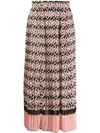 Elisabetta Franchi Logo Print Pleated Skirt In Pink