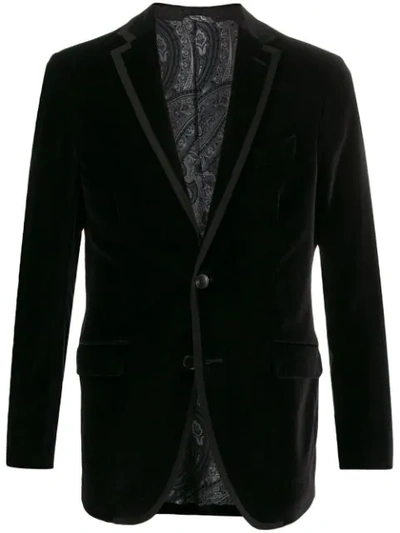 Etro Velvet Blazer In 黑色